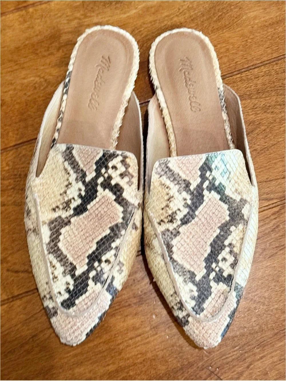 Madewell- The Frances Skimmer Mule in Snake Embossed Leather 9